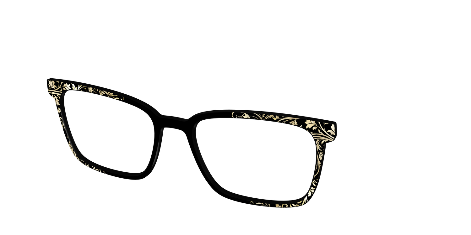 The Gold Foil Vines - Angle Top Image - Pair Eyewear