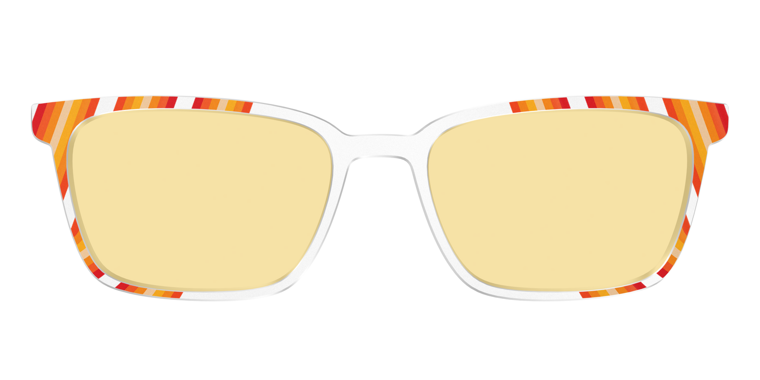 The Groovy Stripes with Citrine Yellow Lens - Front Top Image - Pair Eyewear