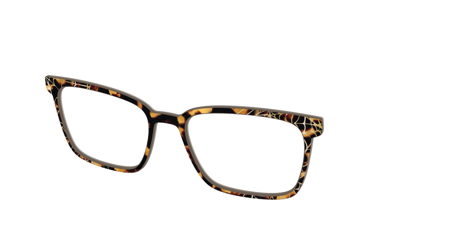 The Haunted Tortoise with Gold Foil Webs - Angle Top Image - Pair Eyewear