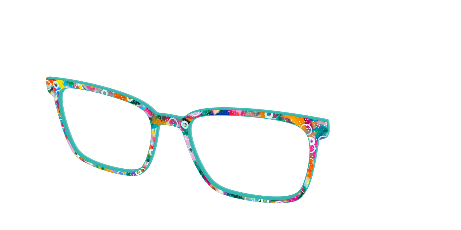 The Imaginative Tortoise with Bubble Glitter - Angle Top Image - Pair Eyewear
