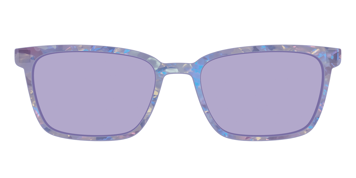 The Lavender Pearl Tort With Celestial Purple Lens - Front Top Image - Pair Eyewear