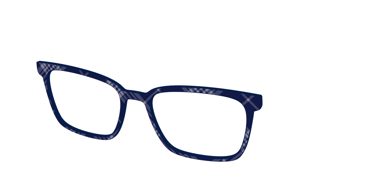 The Navy Twill Plaid - Angle Top Image - Pair Eyewear