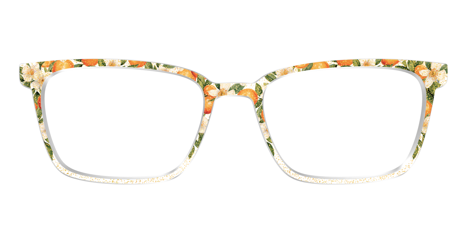 The Orange Blossom Glitter Crystal - Front Top Image - Pair Eyewear