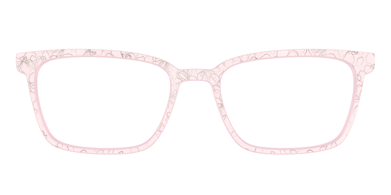The Pink Shimmer Petals with Silver Foil - Front Top Image - Pair Eyewear