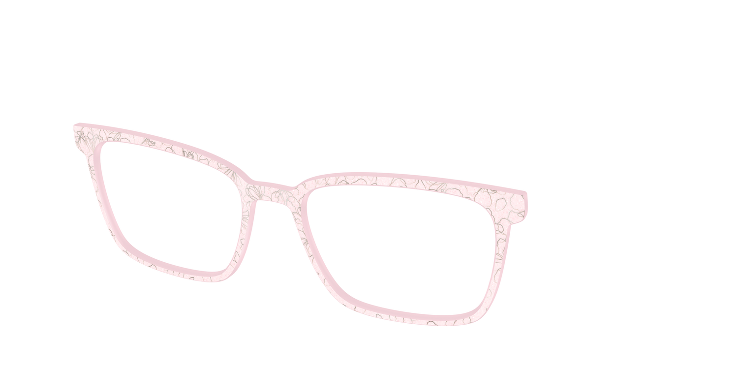The Pink Shimmer Petals with Silver Foil - Angle Top Image - Pair Eyewear