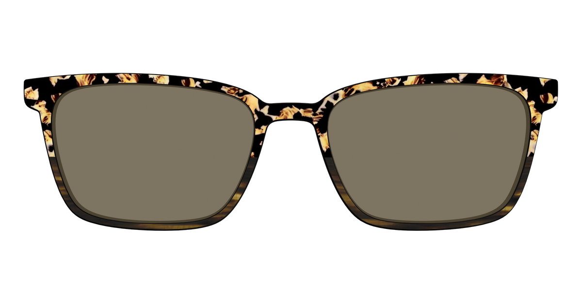 The Polarized Caramel Tortoise Horn Split Sun Top - Front Top Image - Pair Eyewear