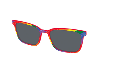 The Polarized Traditional Pride Flag Glitter Sun Top - Angle Top Thumbnail - Pair Eyewear