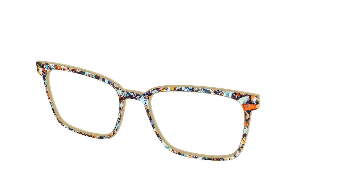 The Seashell Tortoise with Holographic Glitter - Angle Top Image - Pair Eyewear