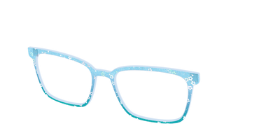 The Sky Blue Crystal with Daisy Glitter - Angle Top Thumbnail - Pair Eyewear