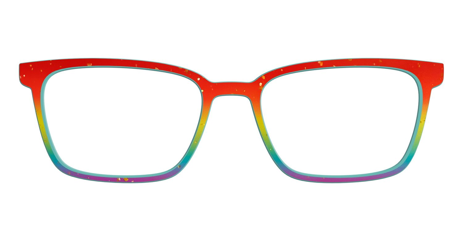 The Spectrum Gradient with Gold Flakes - Front Top Image - Pair Eyewear