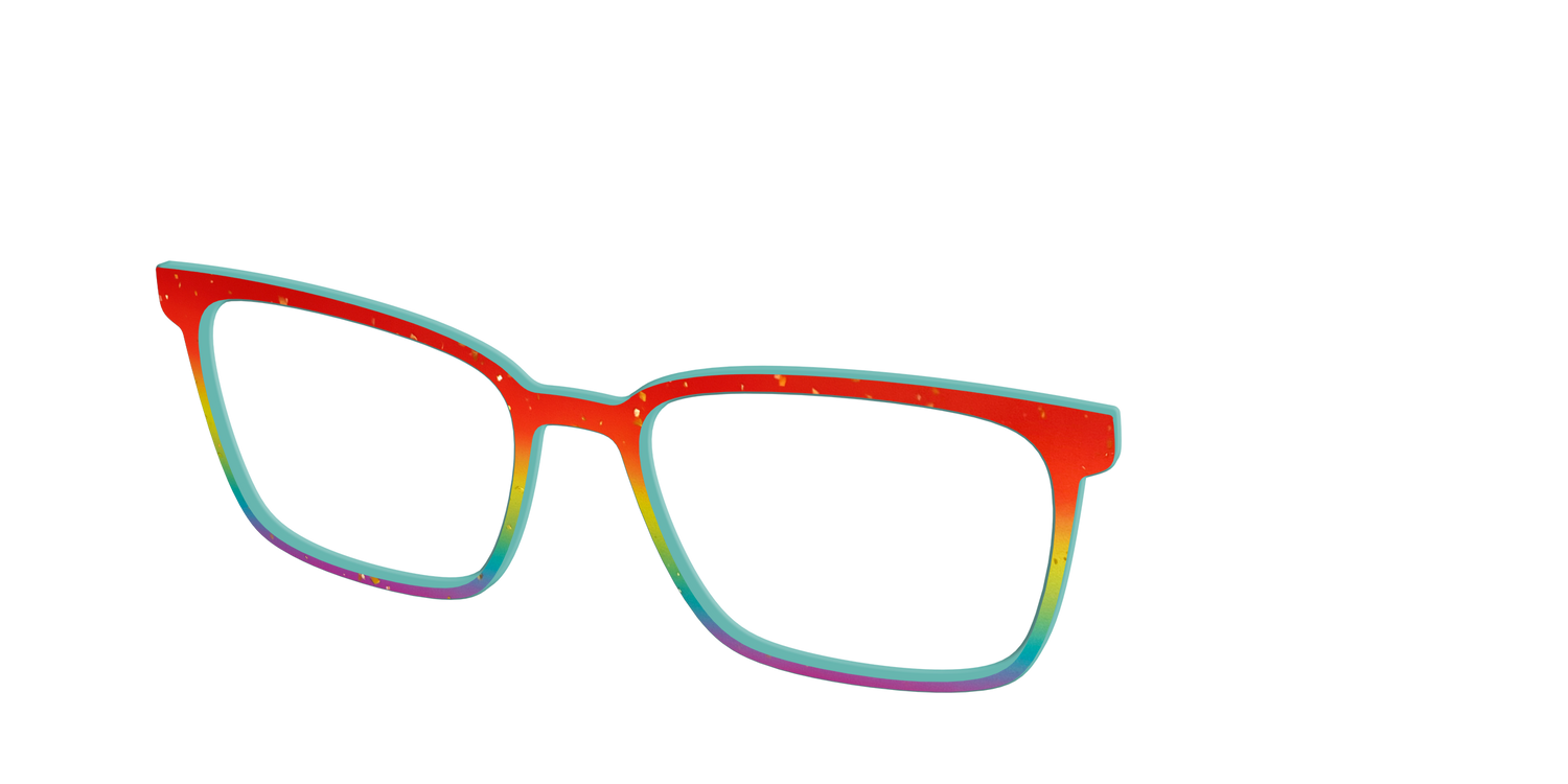 The Spectrum Gradient with Gold Flakes - Angle Top Image - Pair Eyewear