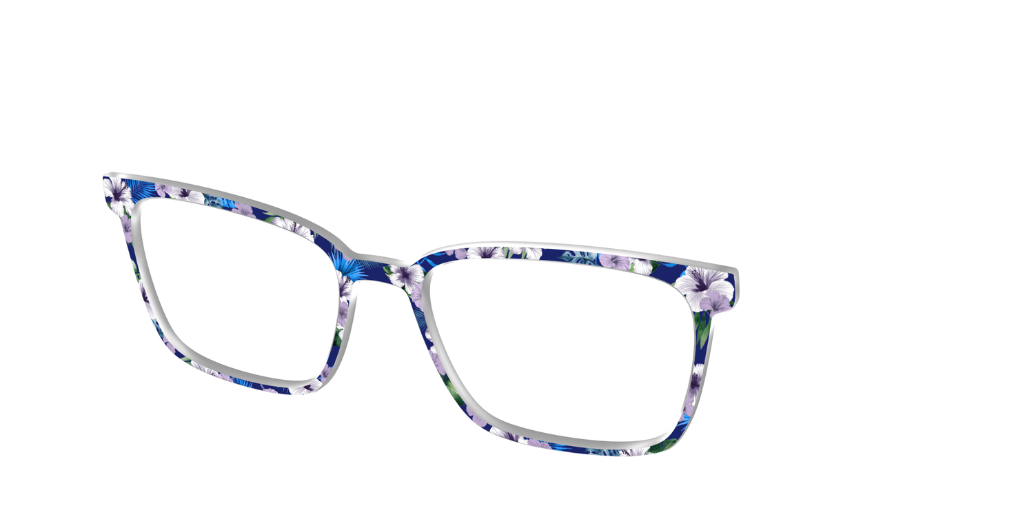 The Tropical Blue Blossoms - Angle Top Image - Pair Eyewear