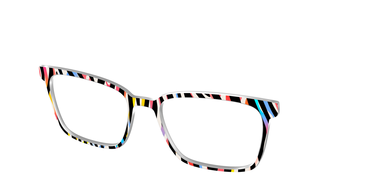 The Vivid Zebra Stripes - Angle Top Image - Pair Eyewear