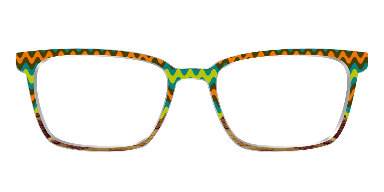 The Woodgrain Waves - Front Top Image - Pair Eyewear