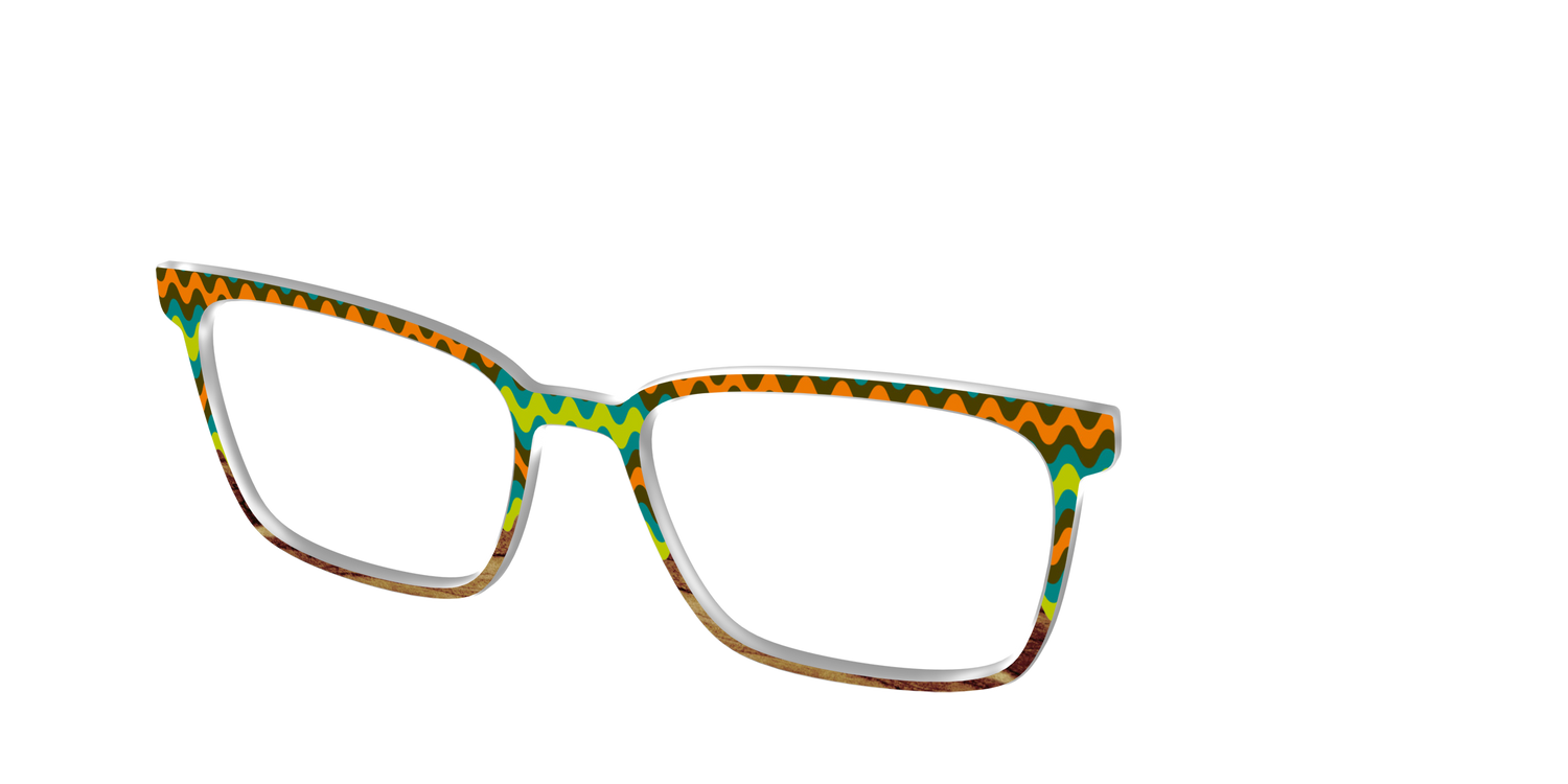 The Woodgrain Waves - Angle Top Image - Pair Eyewear