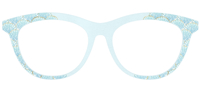 The Aquamarine Shells Shimmer with Gold Foil - Front Top Thumbnail - Pair Eyewear
