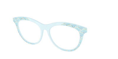 The Aquamarine Shells Shimmer with Gold Foil - Angle Top Thumbnail - Pair Eyewear
