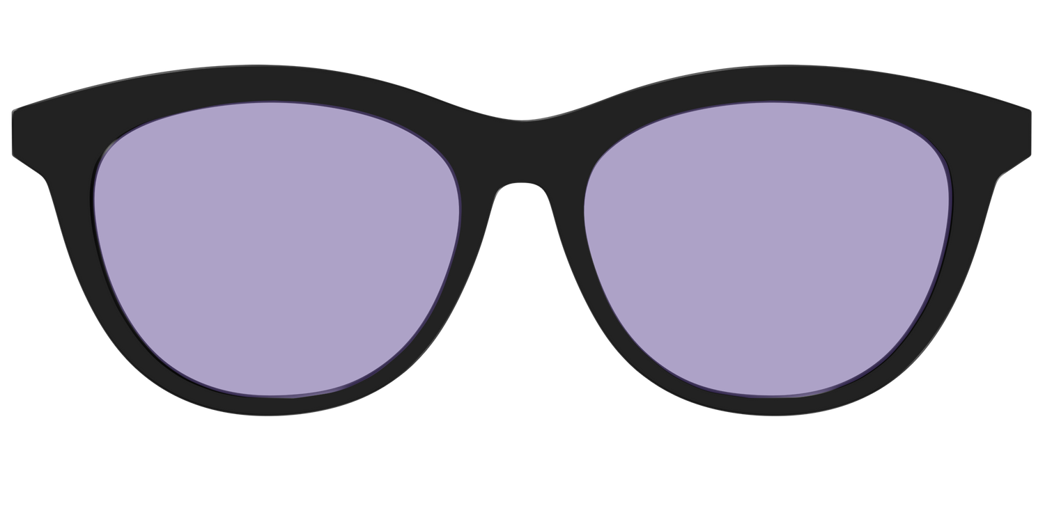 The Black With Celestial Purple Lens - Front Top Image - Pair Eyewear