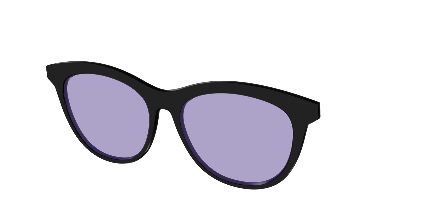 The Black With Celestial Purple Lens - Angle Top Image - Pair Eyewear