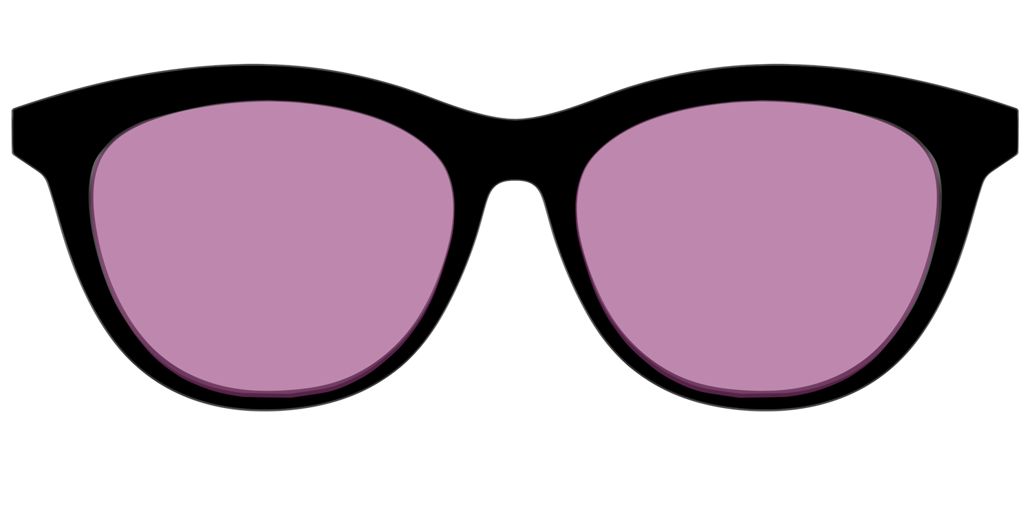 The Black with Pink Racquet Sport Lens - Front Top Image - Pair Eyewear