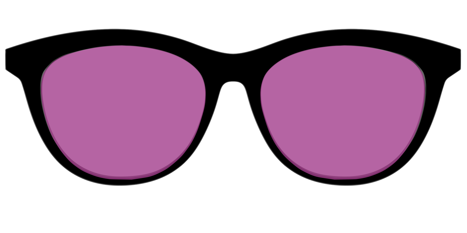 The Black with Violet Golf Lens - Front Top Image - Pair Eyewear