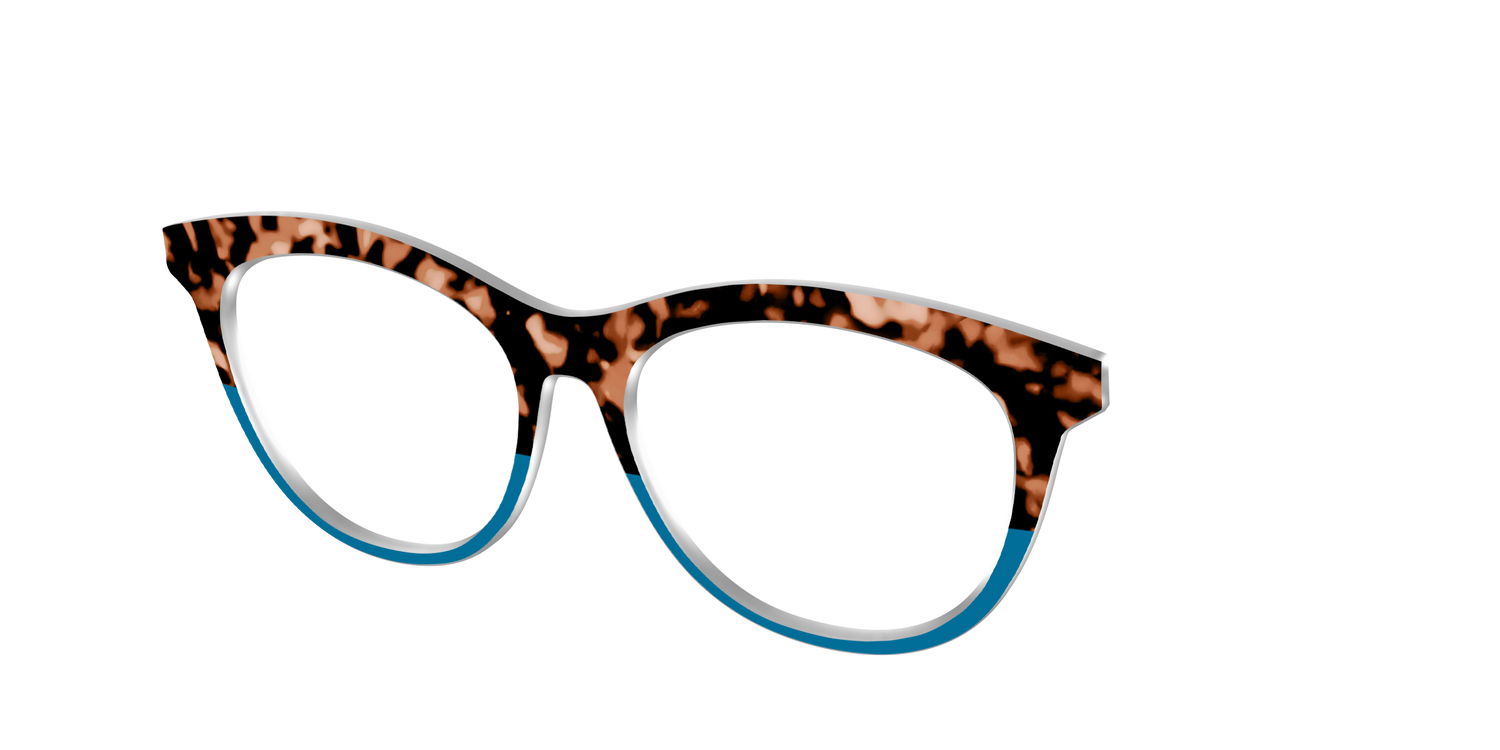 The Bondi Blue Tortoise Split - Angle Top Image - Pair Eyewear