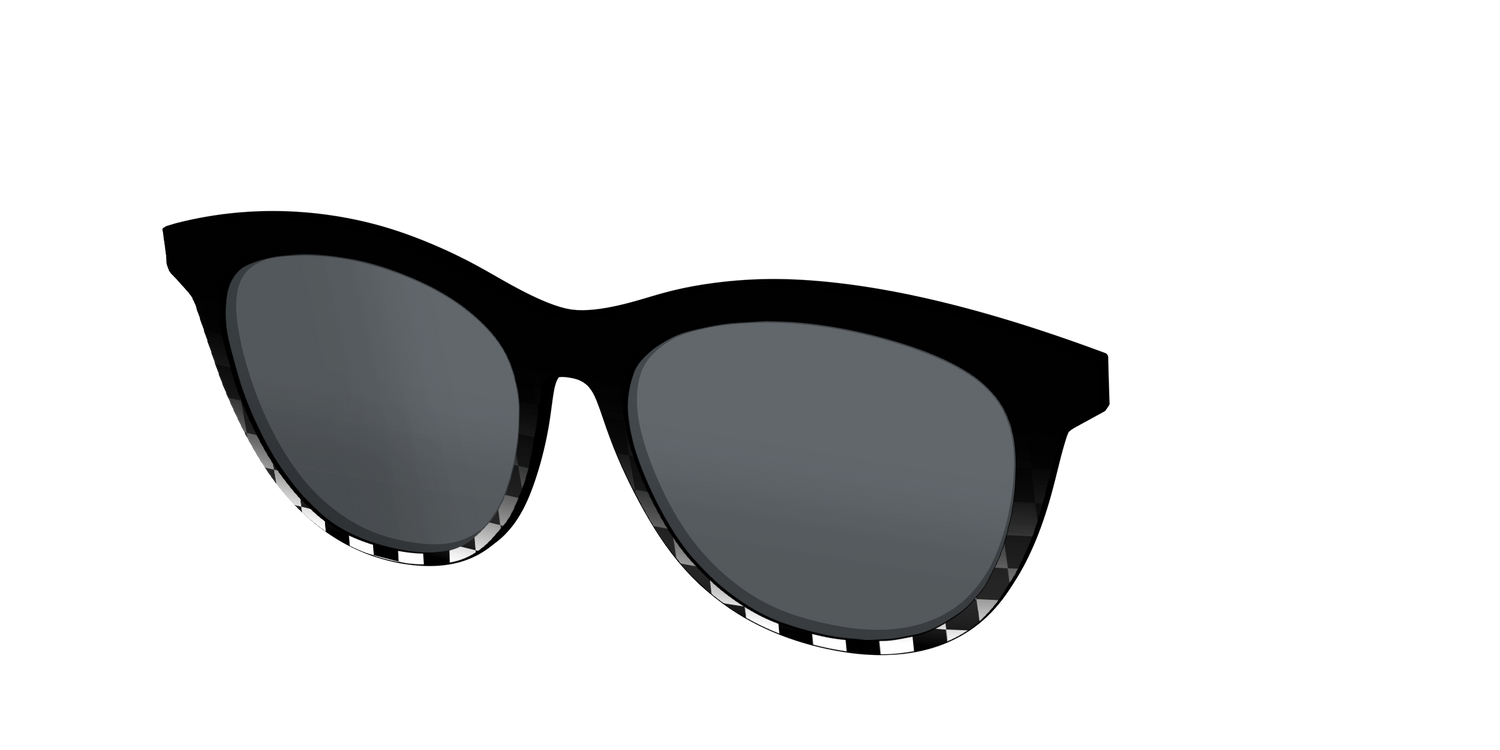 The Polarized Checkerboard Fade Sun Top - Angle Top Image - Pair Eyewear