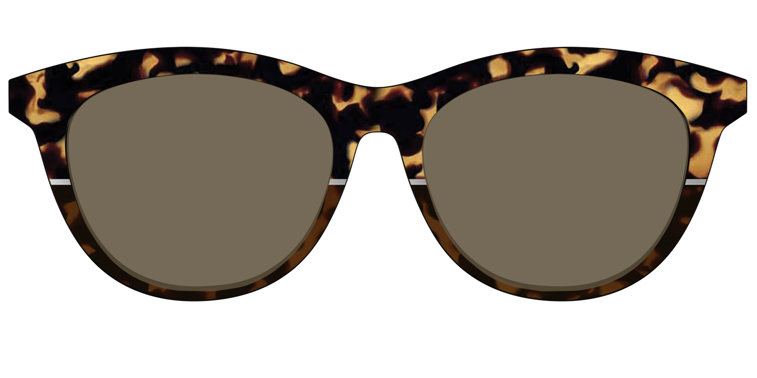 The Polarized Chic Tortoise Split Sun Top - Front Top Image - Pair Eyewear