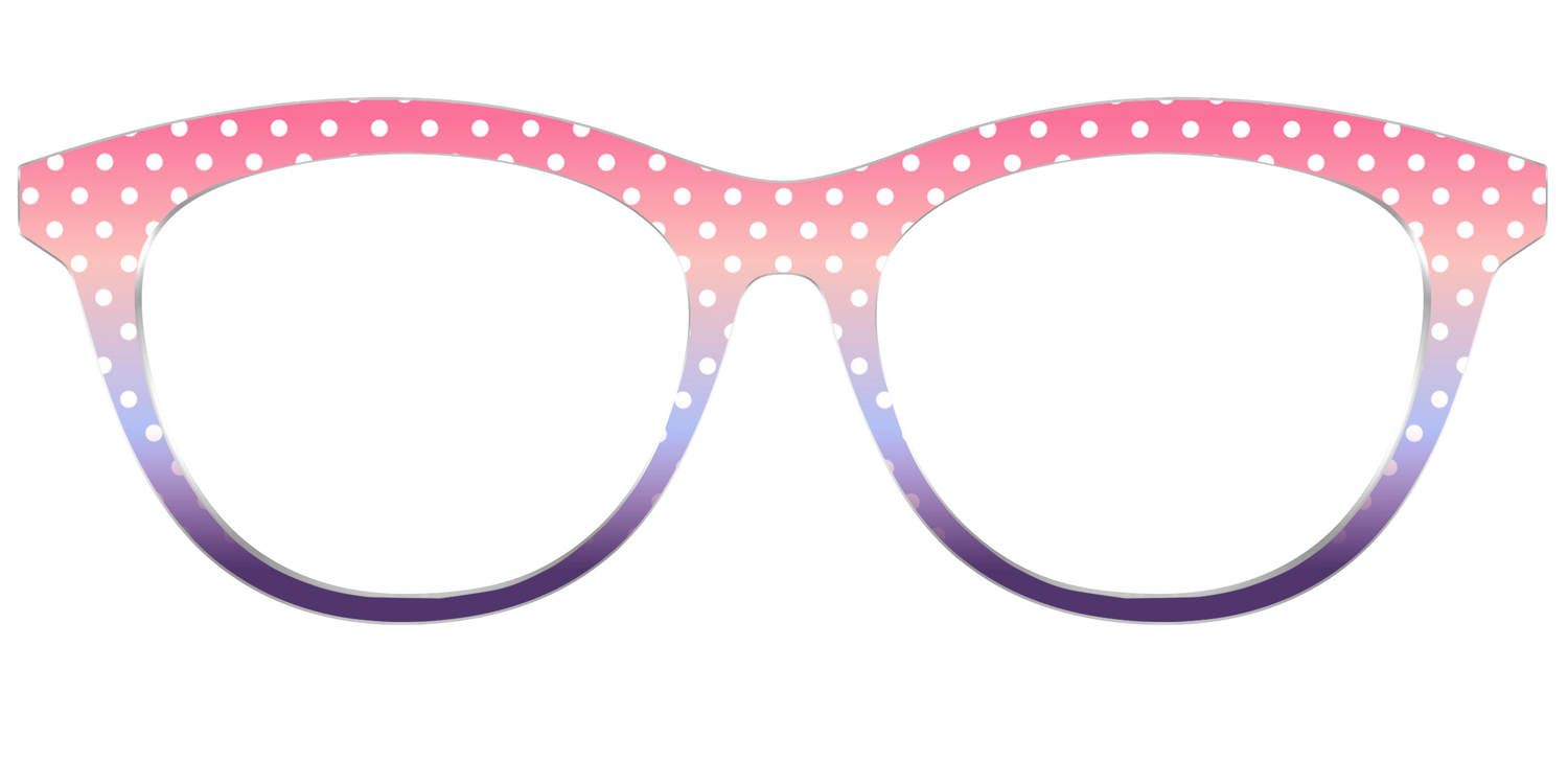 The Coral to Lilac Gradient Polka Dot - Front Top Image - Pair Eyewear