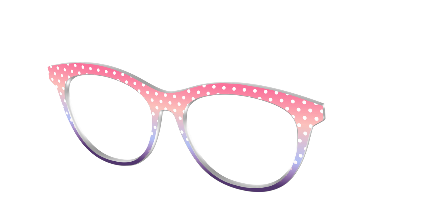 The Coral to Lilac Gradient Polka Dot - Angle Top Image - Pair Eyewear