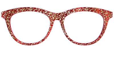 The Crimson Flair Shimmer with Gold Foil - Front Top Thumbnail - Pair Eyewear
