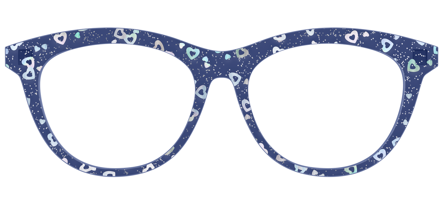 The Denim Heart Glitter Crystal - Front Top Image - Pair Eyewear