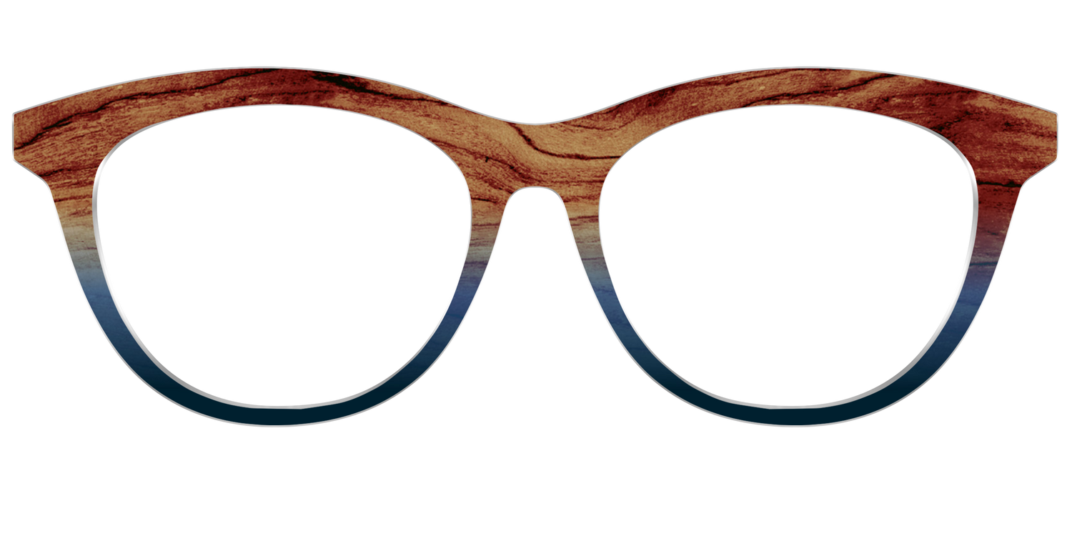 The Denim Woodgrain Split - Front Top Image - Pair Eyewear
