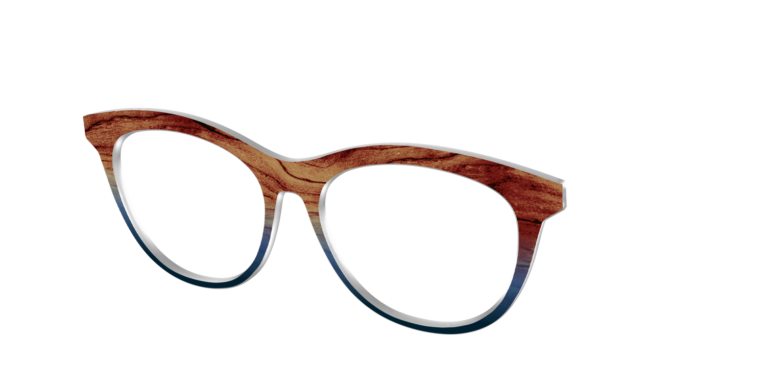 The Denim Woodgrain Split - Angle Top Image - Pair Eyewear