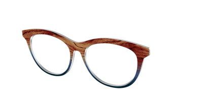 The Denim Woodgrain Split - Angle Top Thumbnail - Pair Eyewear