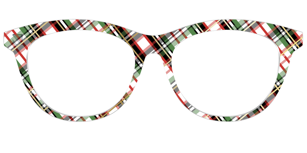 The Evergreen Plaid with Foil Crystal - Front Top Image - Pair Eyewear