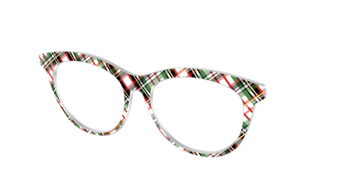 The Evergreen Plaid with Foil Crystal - Angle Top Thumbnail - Pair Eyewear