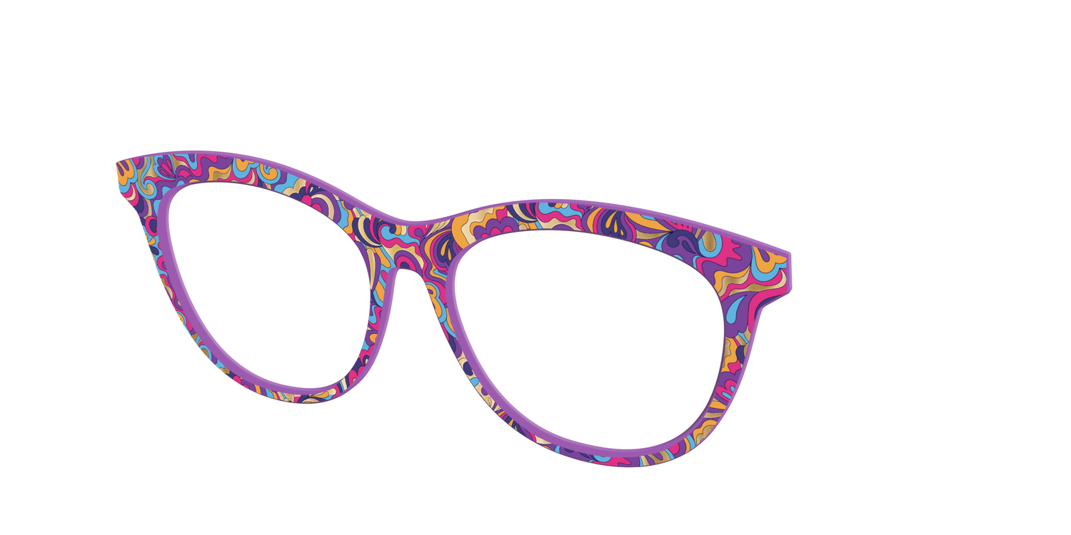 The Flower Power Paisley with Gold Foil - Angle Top Image - Pair Eyewear