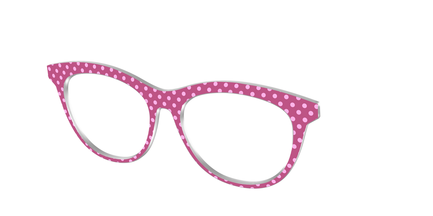 The Fuchsia Polka Dots - Angle Top Image - Pair Eyewear