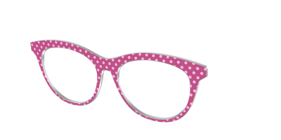 The Fuchsia Polka Dots - Angle Top Thumbnail - Pair Eyewear