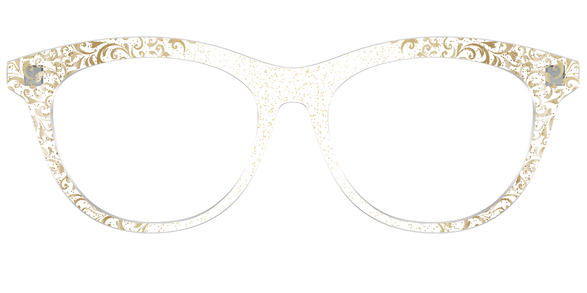 The Golden Flair Glitter Crystal with Gold Foil - Front Top Image - Pair Eyewear