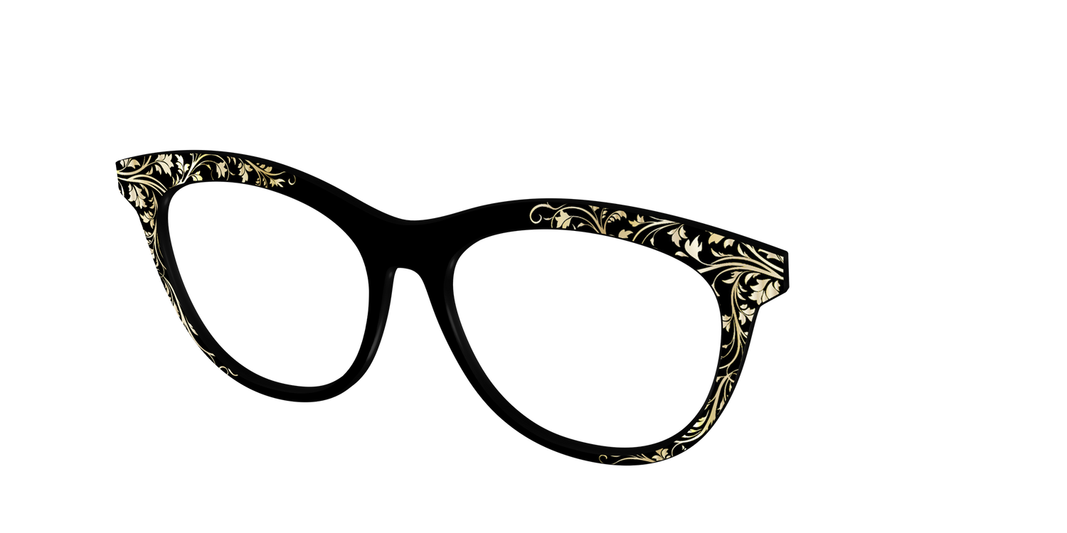 The Gold Foil Vines - Angle Top Image - Pair Eyewear