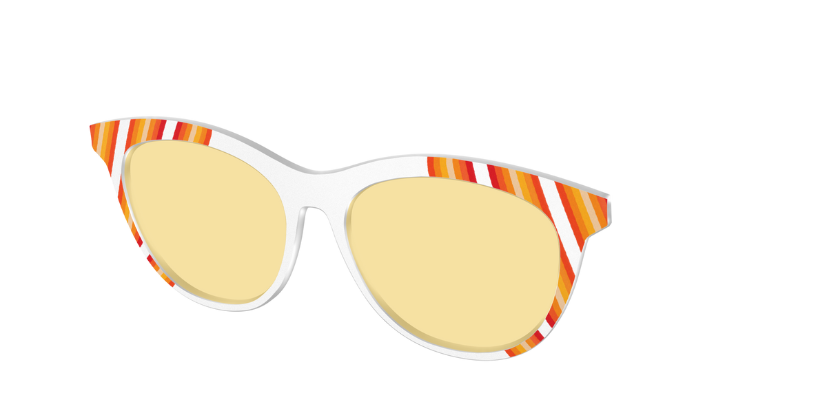 The Groovy Stripes with Citrine Yellow Lens - Angle Top Image - Pair Eyewear