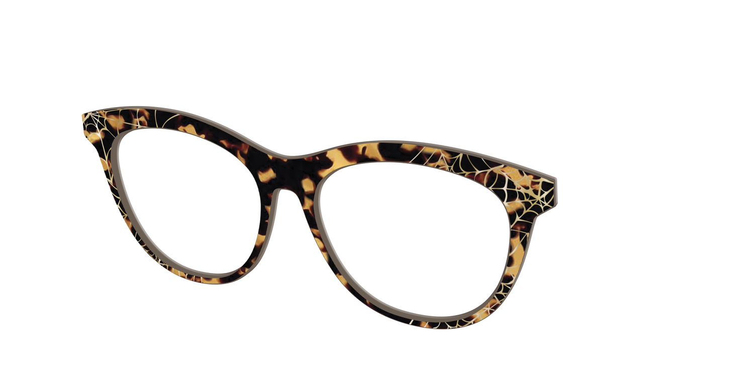 The Haunted Tortoise with Gold Foil Webs - Angle Top Image - Pair Eyewear