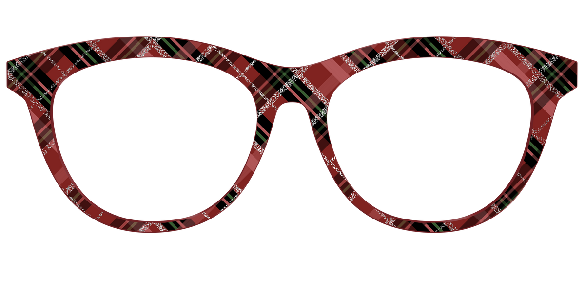 The Holly Plaid with Glitter - Front Top Image - Pair Eyewear