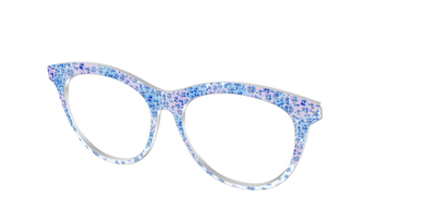 The Hydrangea Confetti Crystal with Gold Foil - Angle Top Thumbnail - Pair Eyewear
