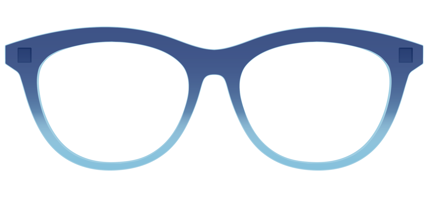 The Indigo to Sky Blue Gradient Crystal - Front Top Image - Pair Eyewear