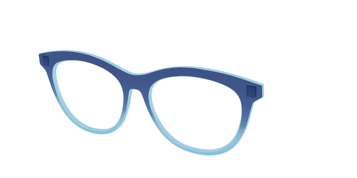 The Indigo to Sky Blue Gradient Crystal - Angle Top Image - Pair Eyewear