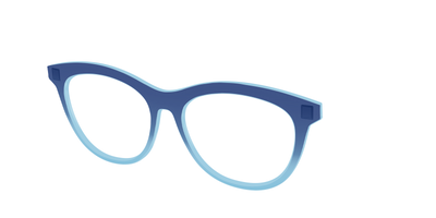 The Indigo to Sky Blue Gradient Crystal - Angle Top Thumbnail - Pair Eyewear
