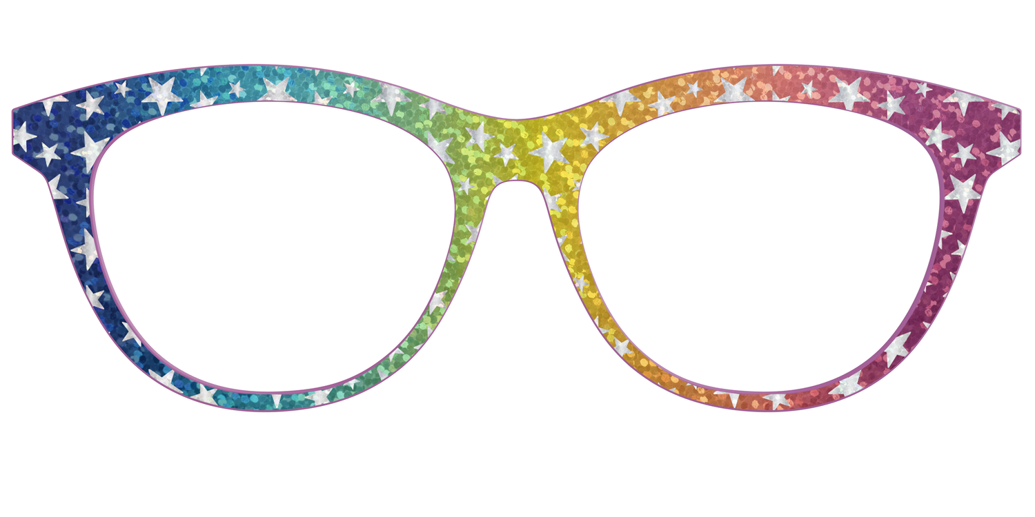 The Iridescent Rainbow Stars - Front Top Image - Pair Eyewear